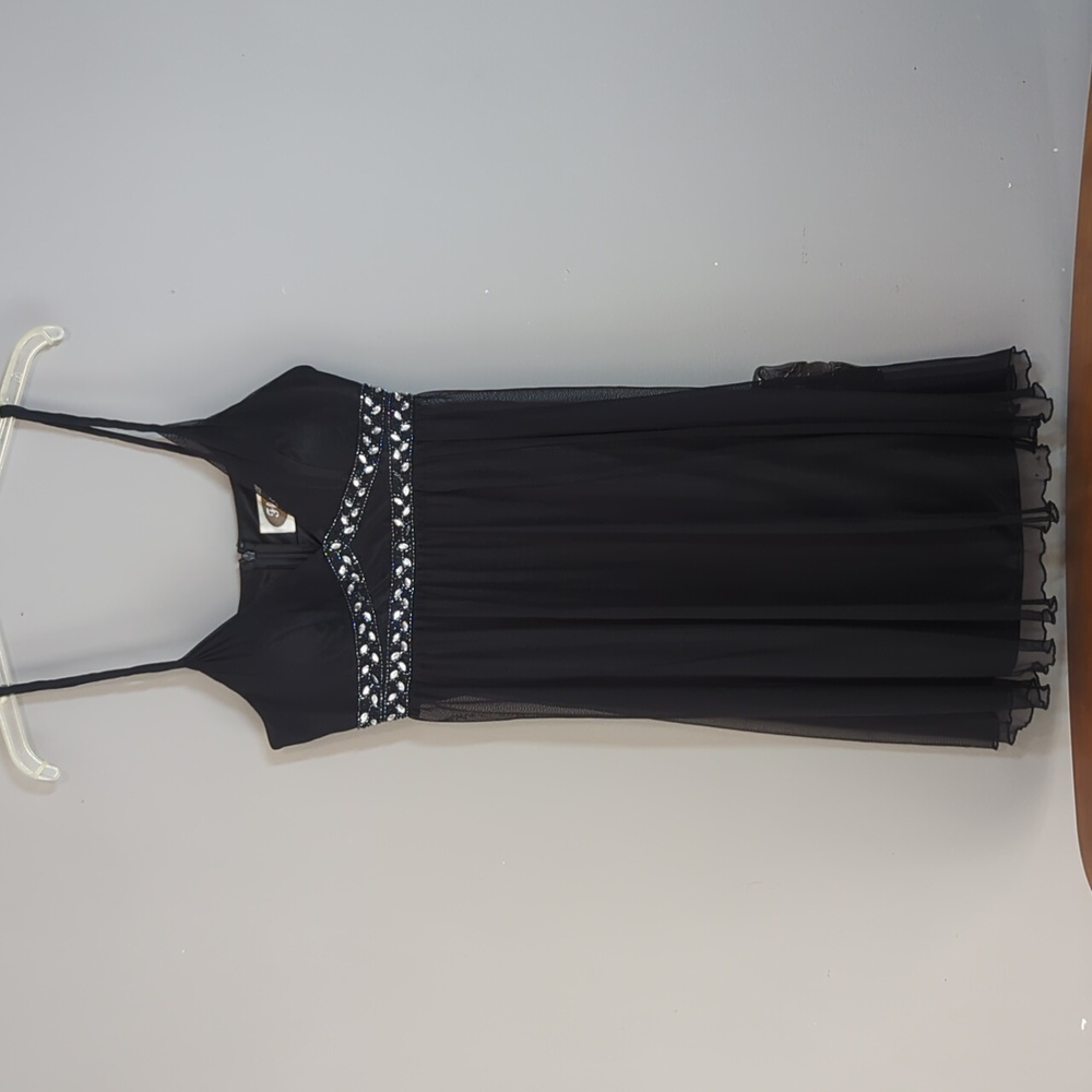 Y2K Empire Waist Dress Black Size 12 Flori Design